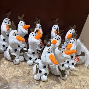 Ty Olaf Plush with Orange Nose and Brown Arms